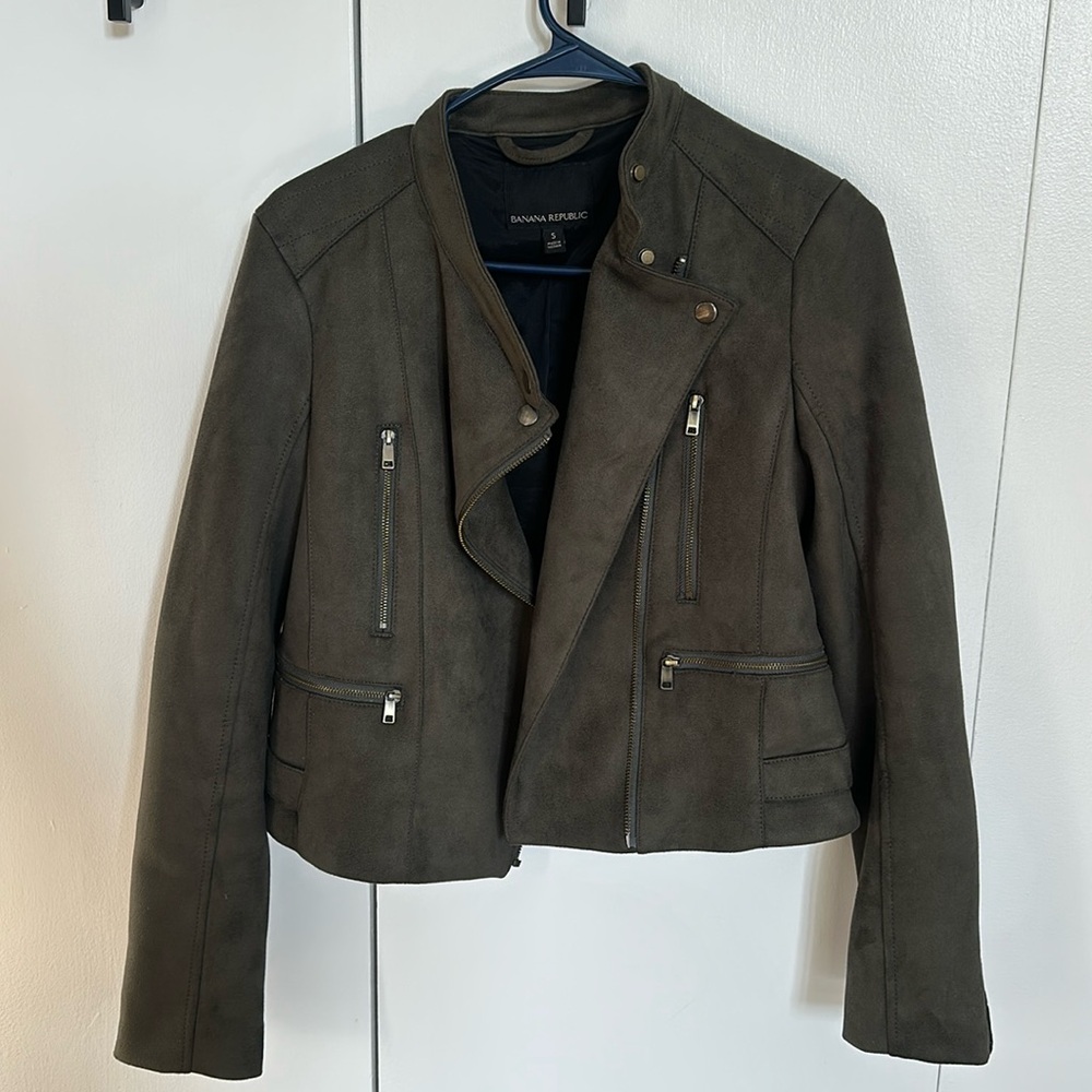 Banana Republic Green Suede Jacket, Like New